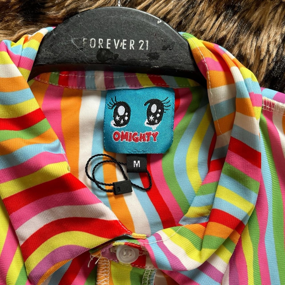 O'mighty Multicolor Wavy Button Down Shirt - image 6